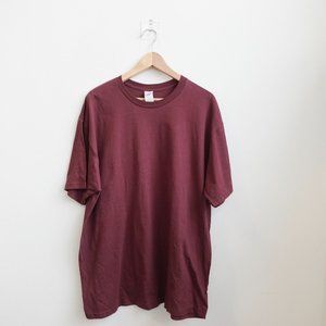 Gildan Hammer T Shirt Mens XL Red Casual Tees Combed Ring Spun‎ Cotton Cabernet